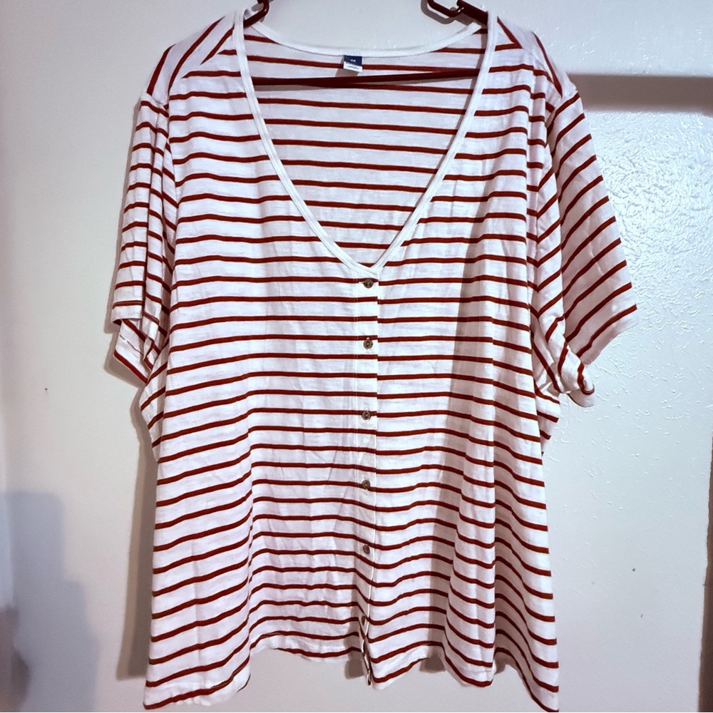 Old Navy Red and White Striped shirt